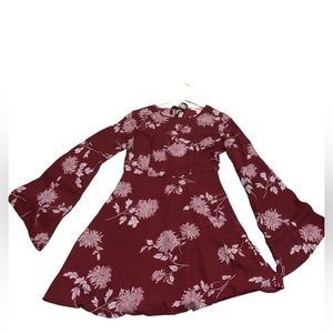 Women's Forever 21 Burgundy Floral Dress